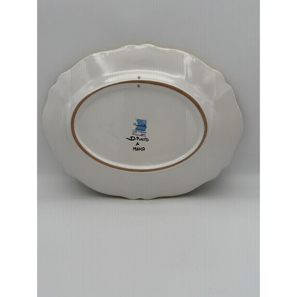 Italian Glazed Terra Cotta Hand Painted Lemon Serving Platter/Tray 15”x11” EUC! - Picture 6 of 11